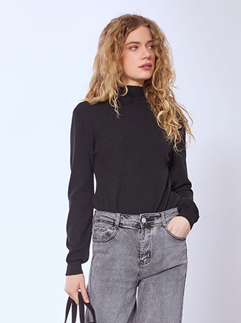 Κορμάκι πλεκτό μονόχρωμο σε μαύρο