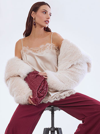 Τοπ lingerie με δαντέλα σε μπεζ