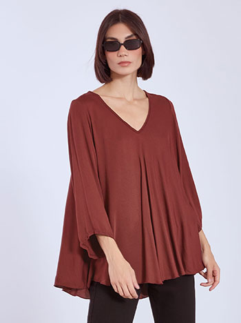 Top oversized in wine red