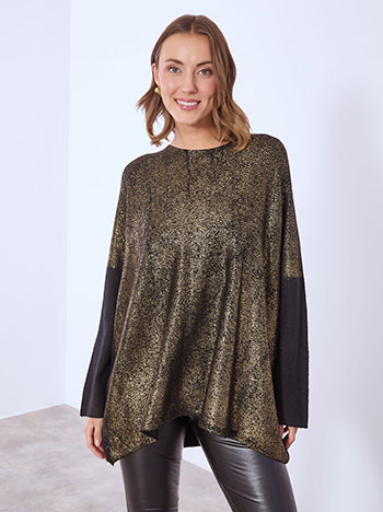 Πουλόβερ μεταλλιζέ oversized σε μαύρο