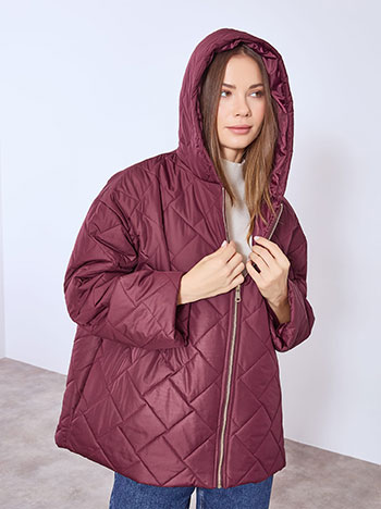 Jacket quilted in wine red