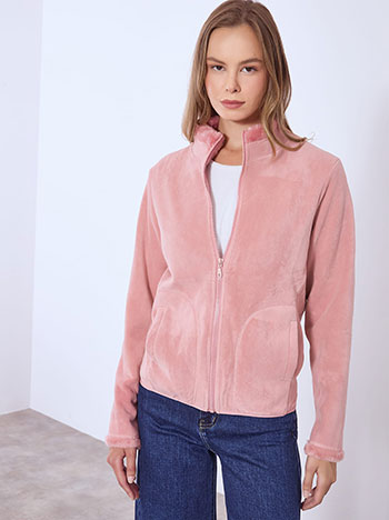 Ζακέτα με επένδυση σε ροζ