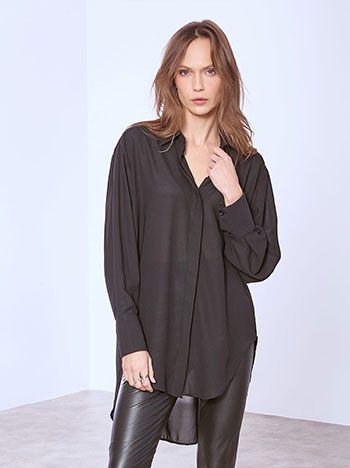 Shirt monochrome asymmetric in black