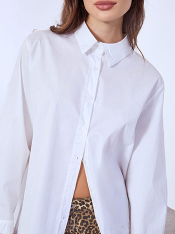 Shirt cotton asymmetric in white