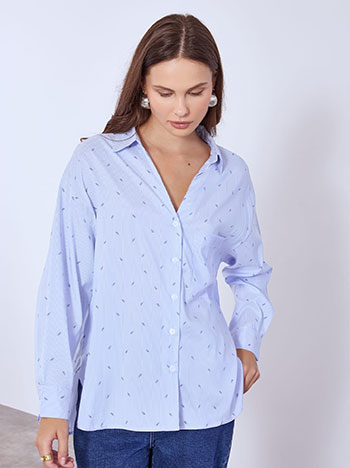 Shirt with pocket in sky blue