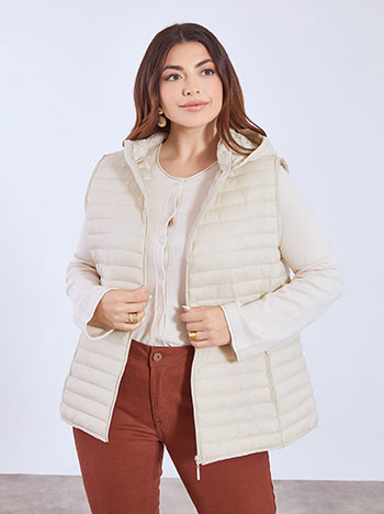 Jackets sleeveless in beige