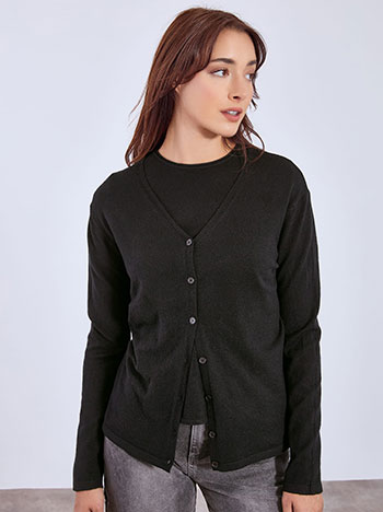 Set cardigan top in black