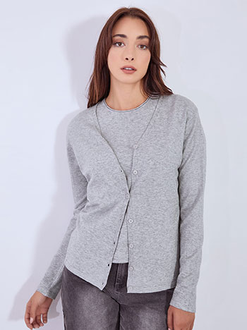 Σετ μπλούζα με ζακέτα σε γκρι