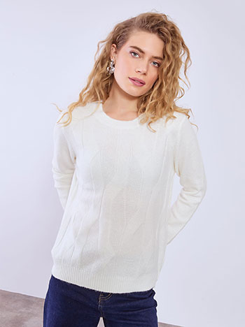 Sweater monochrome with soft touch in off white