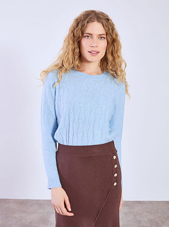 Sweater with soft touch in sky blue