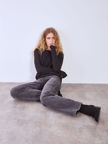 Sweater with soft touch in black