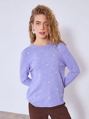 Sweater with bows in blue
