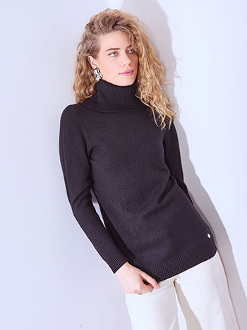 Ζιβάγκο πλεκτό μονόχρωμο σε μαύρο