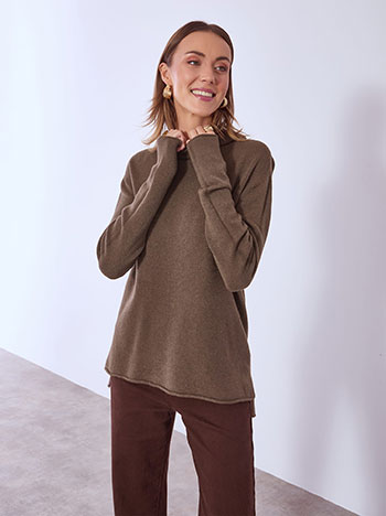 Ζιβάγκο ασύμμετρο σε καφέ