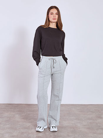 Φόρμα με διακοσμητική ραφή σε γκρι ανοιχτό