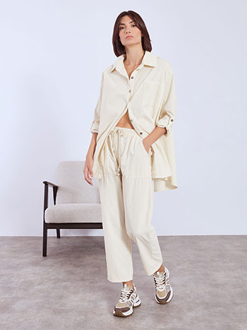 Trousers corduroy cotton in light beige