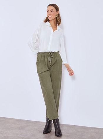 Trousers corduroy cotton in light khaki