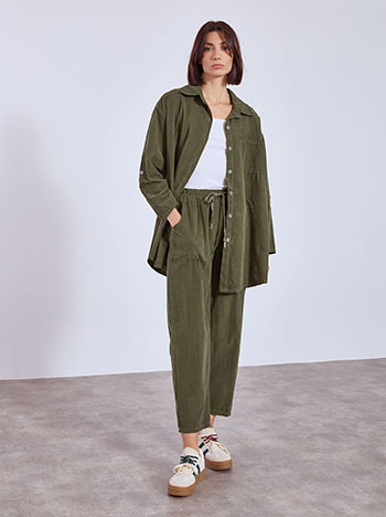 Trousers corduroy cotton in khaki