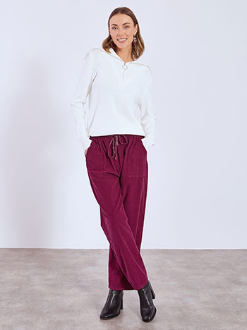 Παντελόνι κοτλέ από βαμβάκι σε magenta