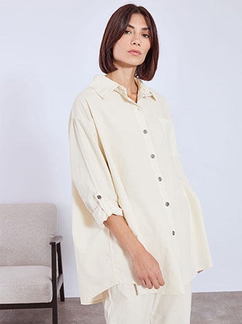 Shirt corduroy in light beige
