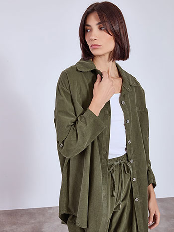 Shirt corduroy in khaki
