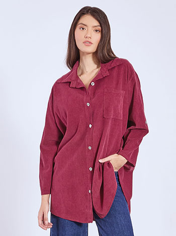 Πουκαμίσα κοτλέ σε magenta