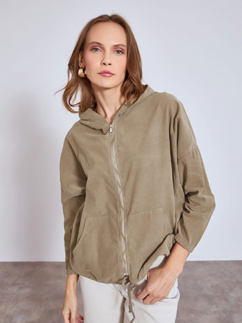 Cardigan cotton conduroy in light brown