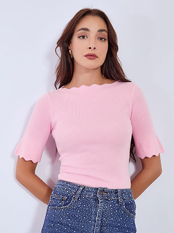 Top ribbed in pink