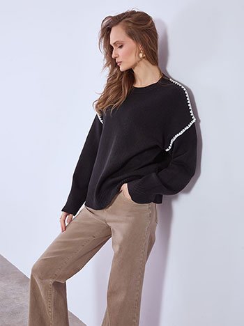 Sweater with viscose in black
