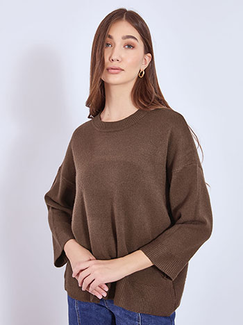 Sweater monochrome in dark brown