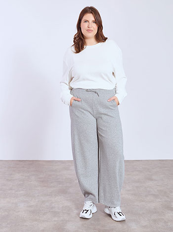 Παντελόνι φόρμα barrel μονόχρωμο σε γκρι