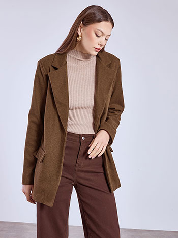 Blazer with soft touch in brown