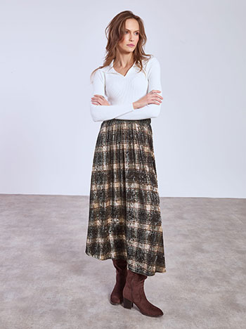 Φούστα μάξι καρό σε μαύρο