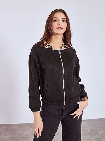 Jacket bomber suede like in black