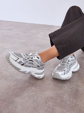 Sneakers chunky in silver