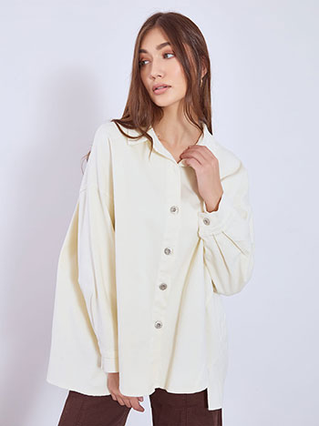 Jacket denim asymmetric in off white