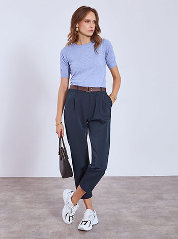 Παντελόνι με ελαστική μέση σε σκούρο μπλε