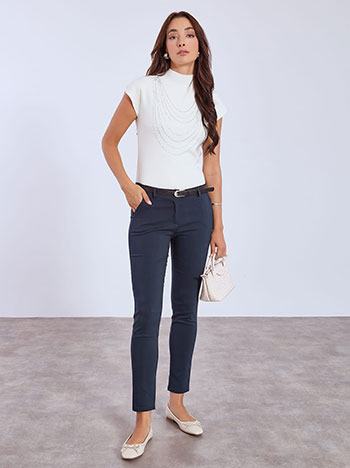 Παντελόνι chino με αποσπώμενη ζώνη σε σκούρο μπλε