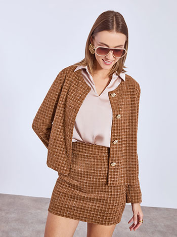 Skirt mini tweed in brown