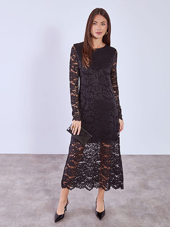 Dress maxi laced in black