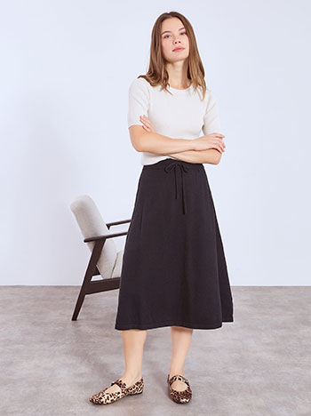Skirt knitted midi in black