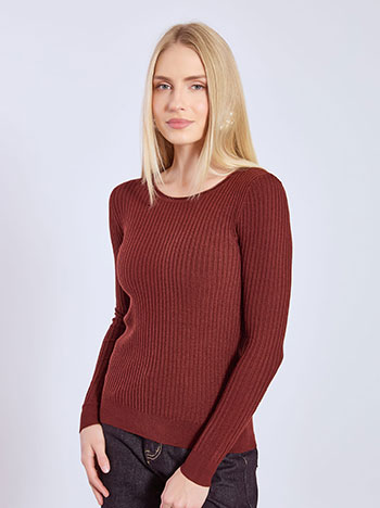 Πουλόβερ ριπ με βισκόζη σε μπορντό