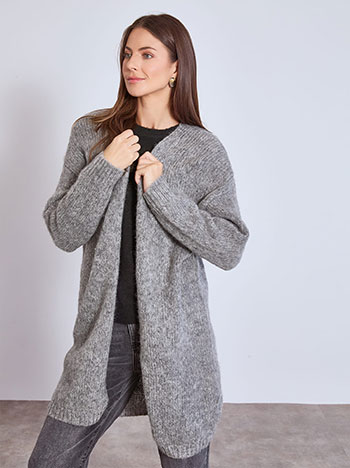 Cardigan fluffy in grey