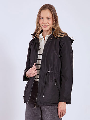 Μπουφάν διπλή όψης σε μαύρο