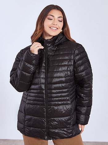 Jacket quilted monochrome in black