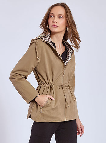 Jacket double faced cotton in brown
