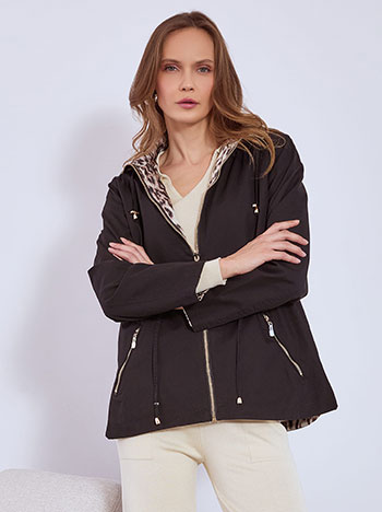Jacket double faced cotton in black