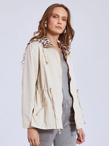 Jacket double faced cotton in beige