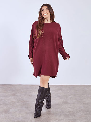 Dress mini with buttons in wine red