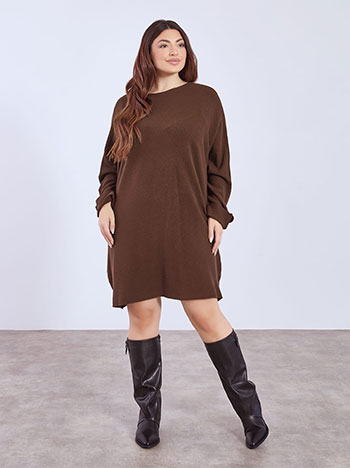 Dress mini with buttons in dark brown